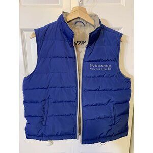 KENNETH COLE Vest MEN'S Sz L Blue‎ Down Blend Filling Sundance Film Festival